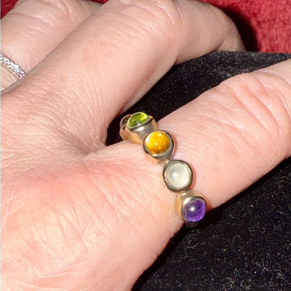 Vintage S. Sklare Multi-Color Gemstone Ring - Size 5